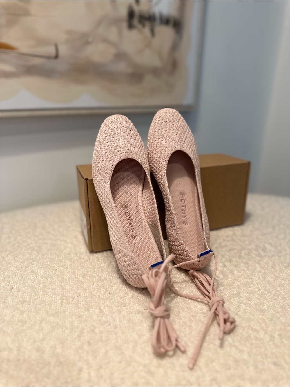 Rothy's Dusty Rose Knit Ballerina Flats - Picture 2 of 5